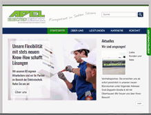Tablet Screenshot of apel-elektrotechnik.de